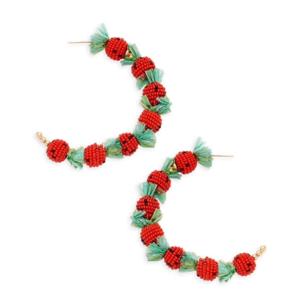 SALE KENNETH JAY LANE STRAWBERRY GOLDTONE EARRINGS